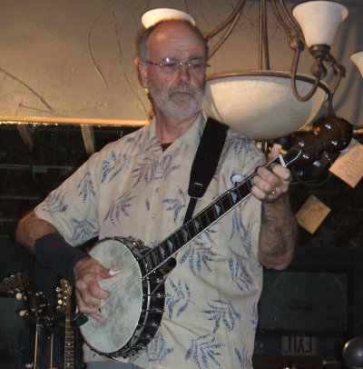 Jim playing the banjo angelically