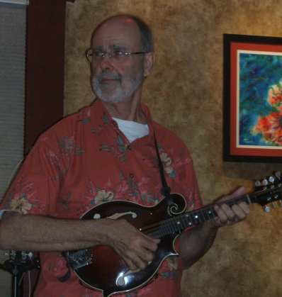 Jim Sallis on the mandolin