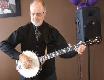 Jim, looking formal on the banjo